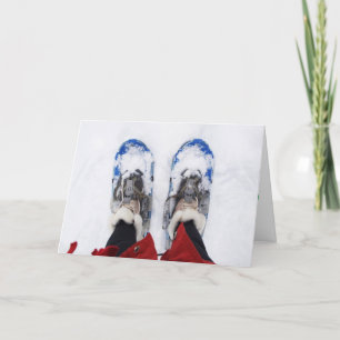 Tarjeta de vacaciones para Navidades con raquetas 