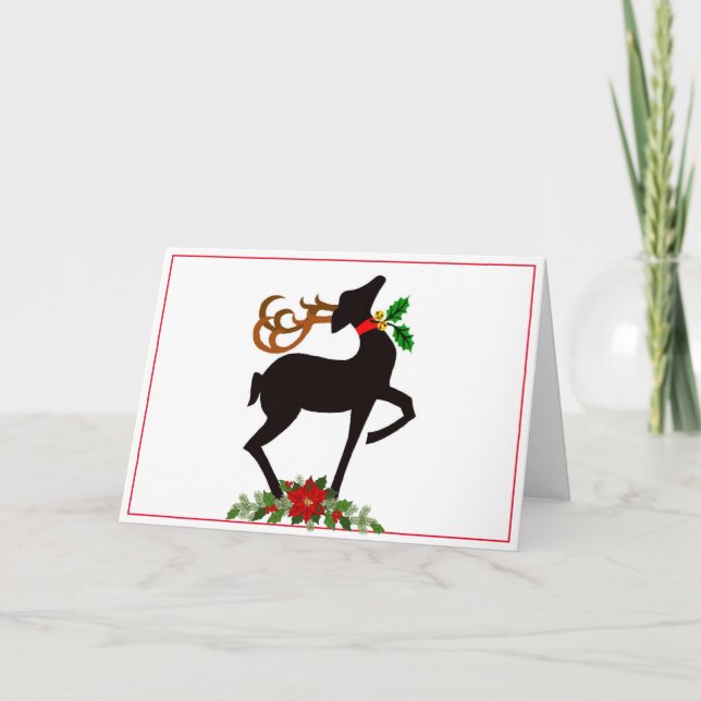 Tarjeta de vacaciones para navidades con renos (Anverso)
