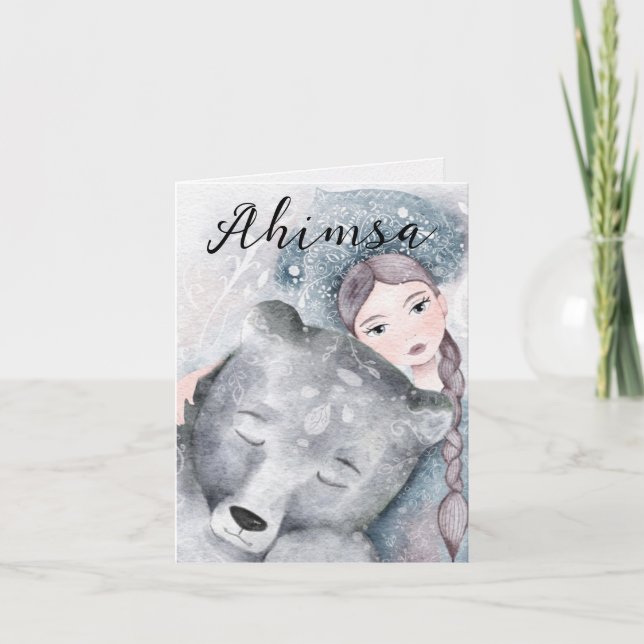 Tarjeta de vacaciones para Navidades de Ahimsa (Anverso)