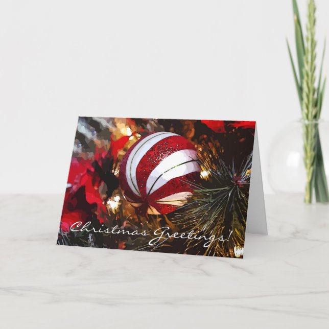 Tarjeta de vacaciones para Navidades de arte ornam (Anverso)