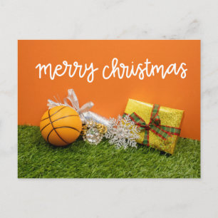 Tarjeta de vacaciones para Navidades de baloncesto