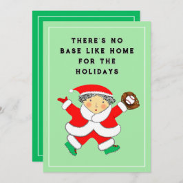 Tarjeta de vacaciones para Navidades de béisbol