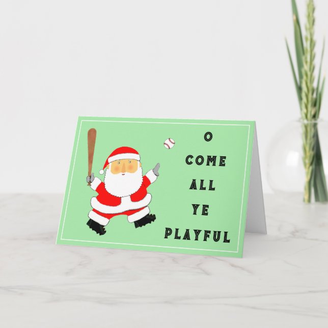 Tarjeta de vacaciones para Navidades de béisbol (Anverso)
