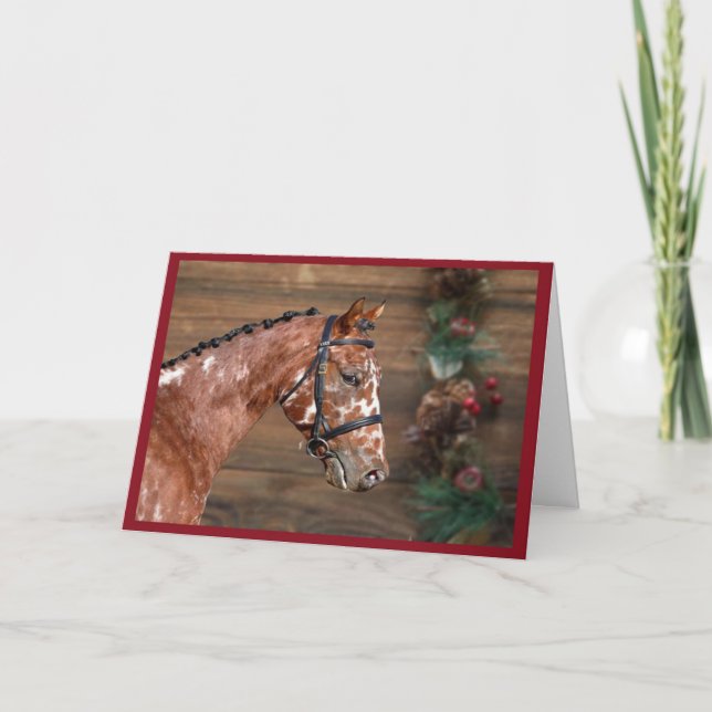 Tarjeta de vacaciones para Navidades de caballos K (Anverso)