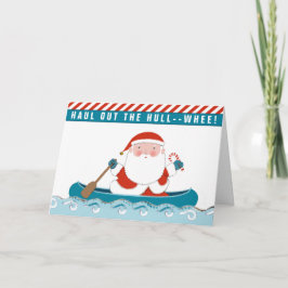 Tarjeta de vacaciones para Navidades de canoa en k