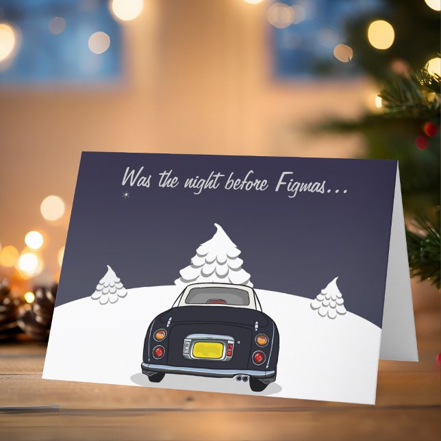 Tarjeta de vacaciones para Navidades de coches de  (Happy Fig-mas! A fun figgy themed christmas card to send to your car! (or your figgy loving friends))