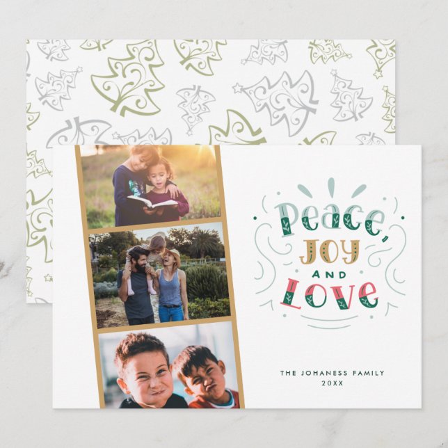 Tarjeta de vacaciones para Navidades de fotografía (Anverso / Reverso)