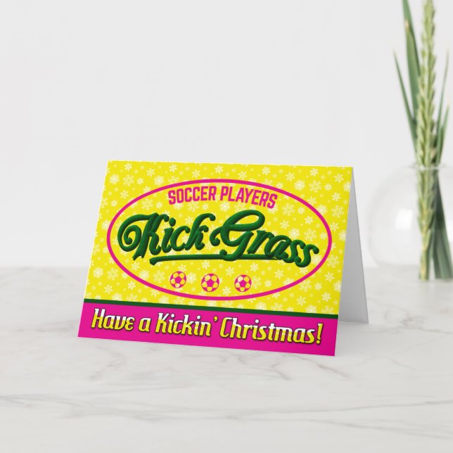 Tarjeta de vacaciones para Navidades de fútbol div (Anverso)