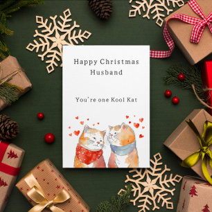 Tarjeta de vacaciones para Navidades de gato para