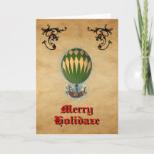 Tarjeta de vacaciones para Navidades de globo aero