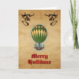 Tarjeta de vacaciones para Navidades de globo aero