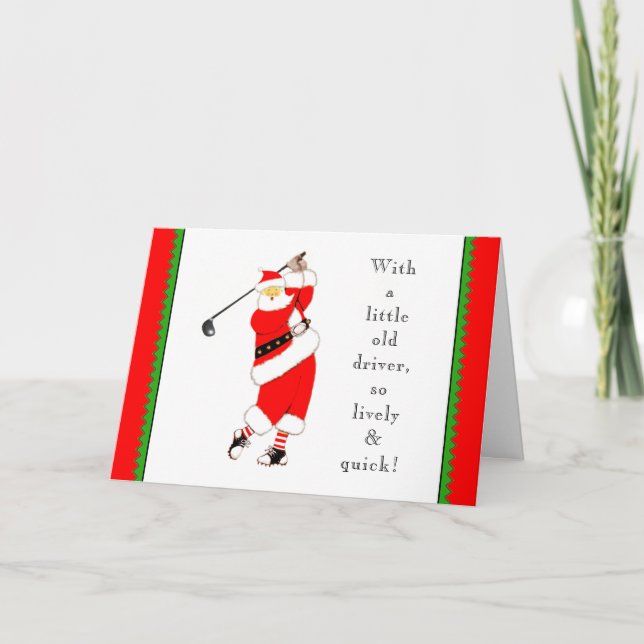 Tarjeta de vacaciones para Navidades de golf (Anverso)