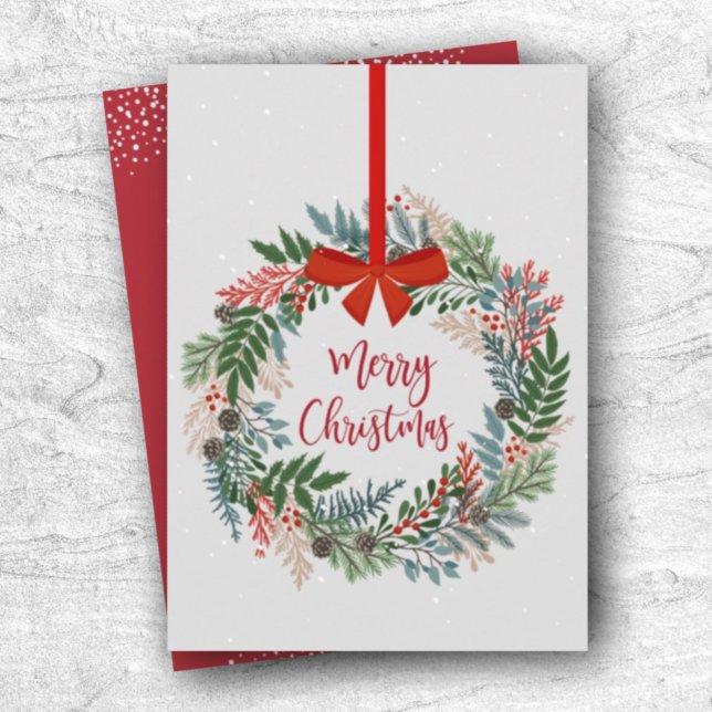 Tarjeta de vacaciones para Navidades de guirnaldas (Subido por el creador)