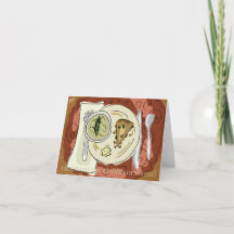 Tarjeta de vacaciones para navidades de la cena