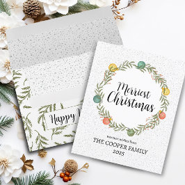 Tarjeta de vacaciones para Navidades de la corona 