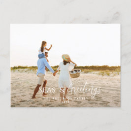 Tarjeta de vacaciones para Navidades de la playa d