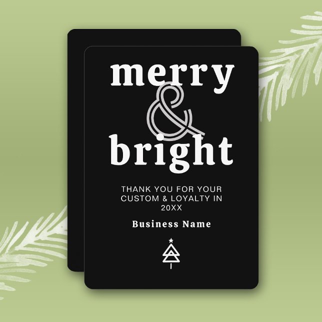 Tarjeta de vacaciones para Navidades de negocios c (Stylishly Personalize with Your Custom Message and Business Name)