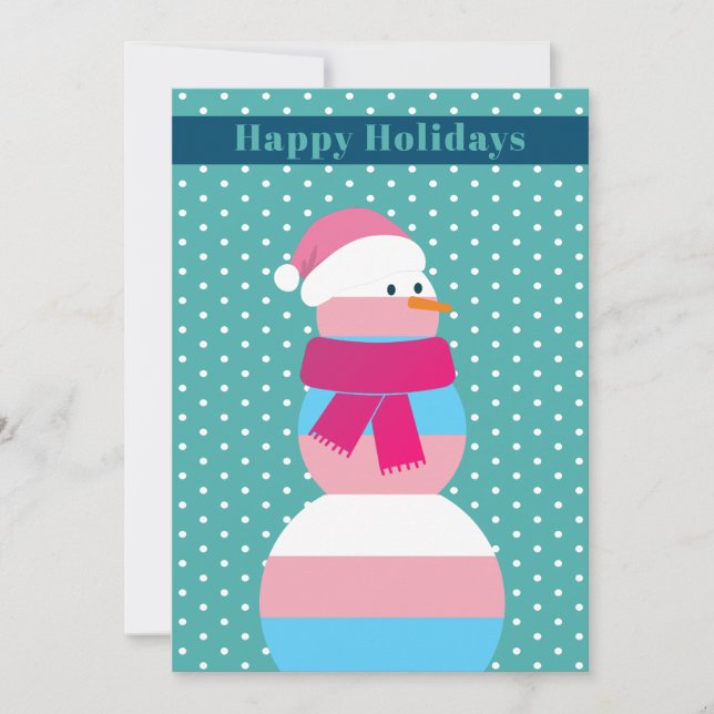 Tarjeta de vacaciones para navidades de nieve con  (Anverso)