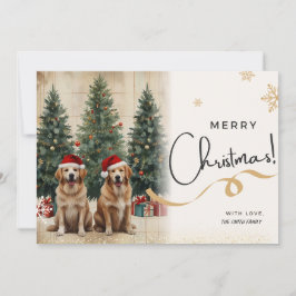 Tarjeta de vacaciones para navidades de perros