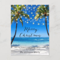 Tarjeta de vacaciones para Navidades de playa cost