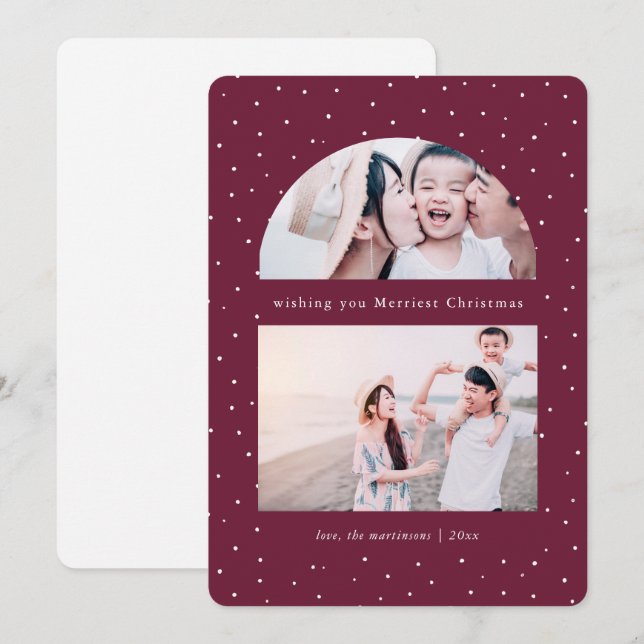 Tarjeta de vacaciones para Navidades de uva fotogr (Anverso / Reverso)