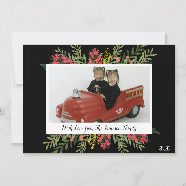 Tarjeta De Vacaciones Para navidades De Verdor Y F (Anverso)