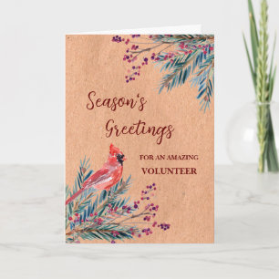 Tarjeta de vacaciones para Navidades de voluntario