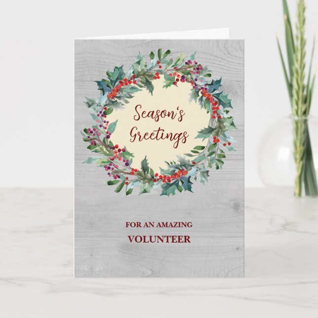 Tarjeta de vacaciones para Navidades de voluntario (Anverso)