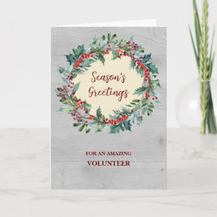 Tarjeta de vacaciones para Navidades de voluntario