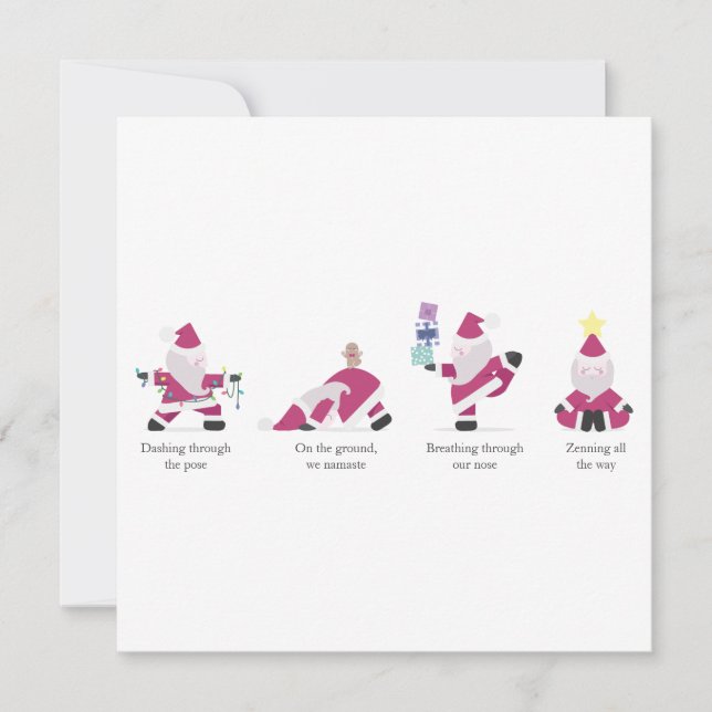  Tarjeta de vacaciones para Navidades de yoga de Y (Anverso)
