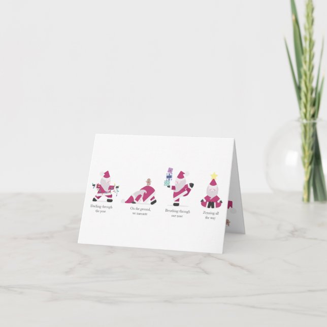 Tarjeta de vacaciones para Navidades de yoga de Yo (Anverso)