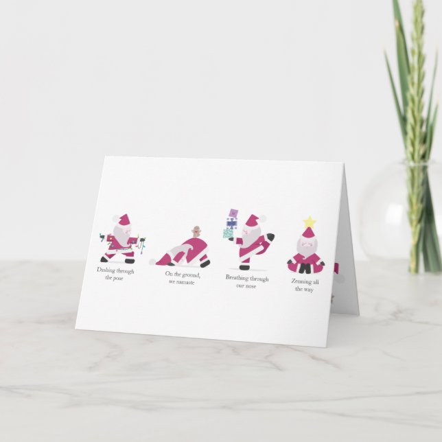Tarjeta de vacaciones para Navidades de yoga de Yo (Anverso)