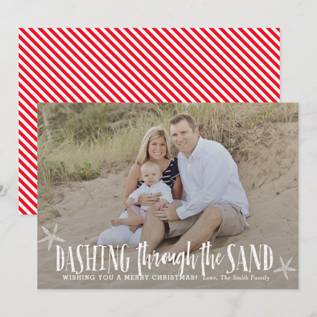 Tarjeta de vacaciones para Navidades del clima cál (Anverso / Reverso)