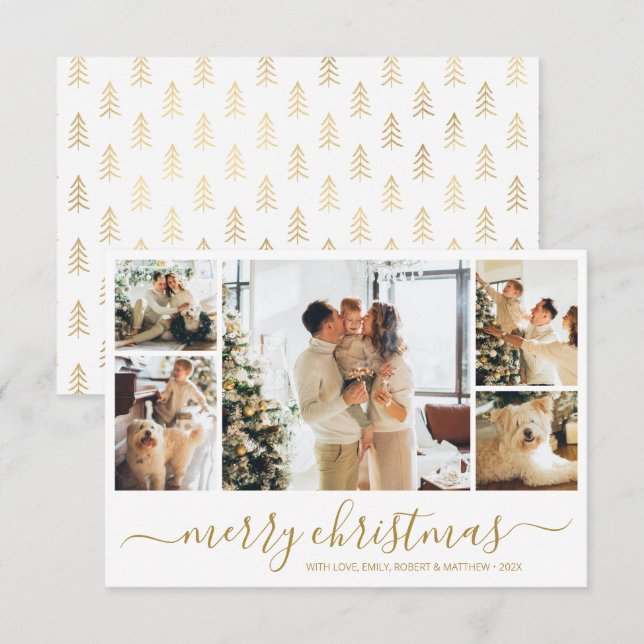 Tarjeta de vacaciones para Navidades del Collage b (Anverso / Reverso)