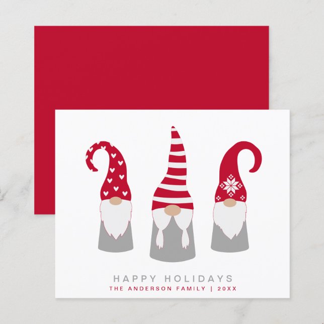 Tarjeta de vacaciones para Navidades escandinavos  (Anverso / Reverso)