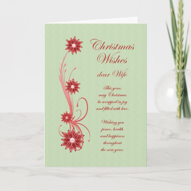 Tarjeta de vacaciones para Navidades esposas - Des (Anverso)