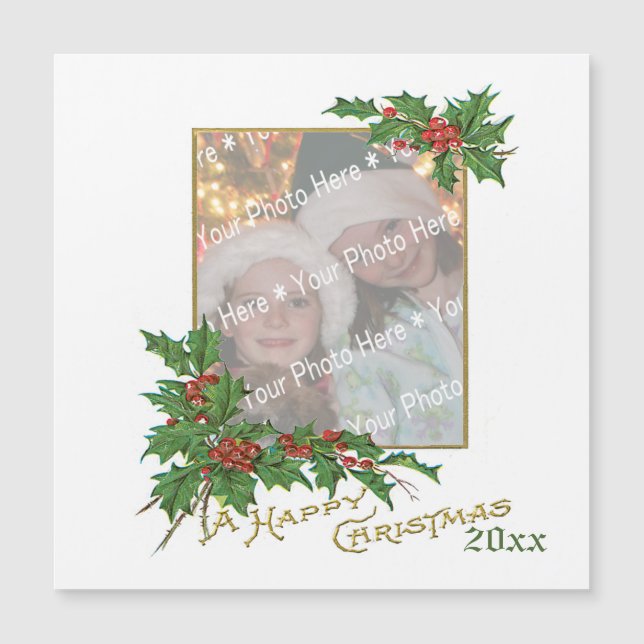 Tarjeta de vacaciones para Navidades felices con i (Anverso)