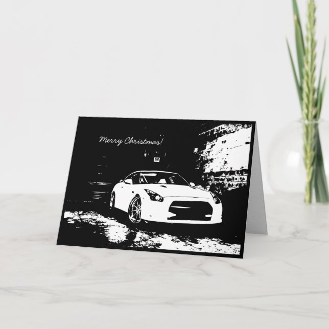 Tarjeta de vacaciones para Navidades GTR Skyline (Anverso)