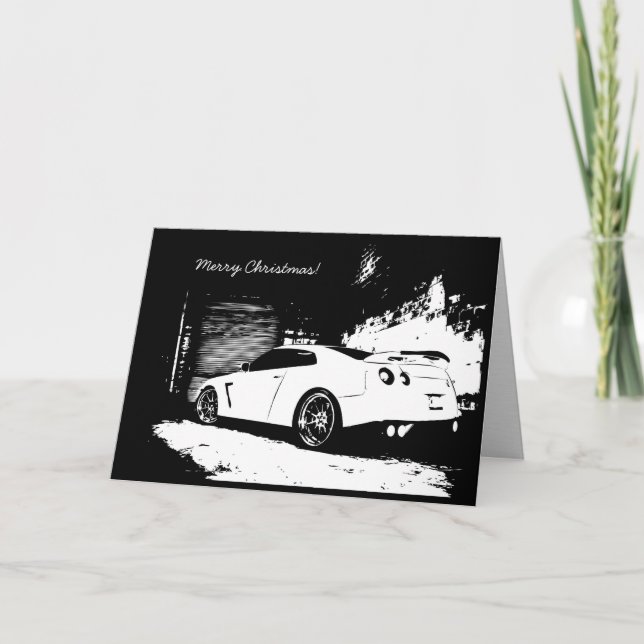 Tarjeta de vacaciones para Navidades GTR Skyline (Anverso)