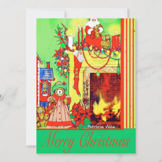 Tarjeta de vacaciones para navidades Hearth and Te (Anverso)