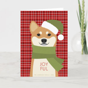 Tarjeta de vacaciones para Navidades Inu de Shiba