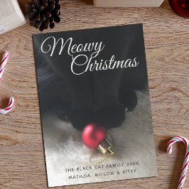 Tarjeta de vacaciones para Navidades Meowy del gat
