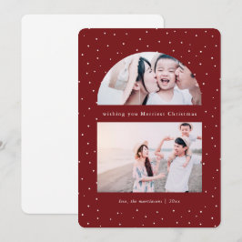 Tarjeta de vacaciones para Navidades rojos de Snow