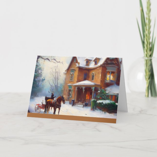 Tarjeta de vacaciones para Navidades victorianos (Anverso)