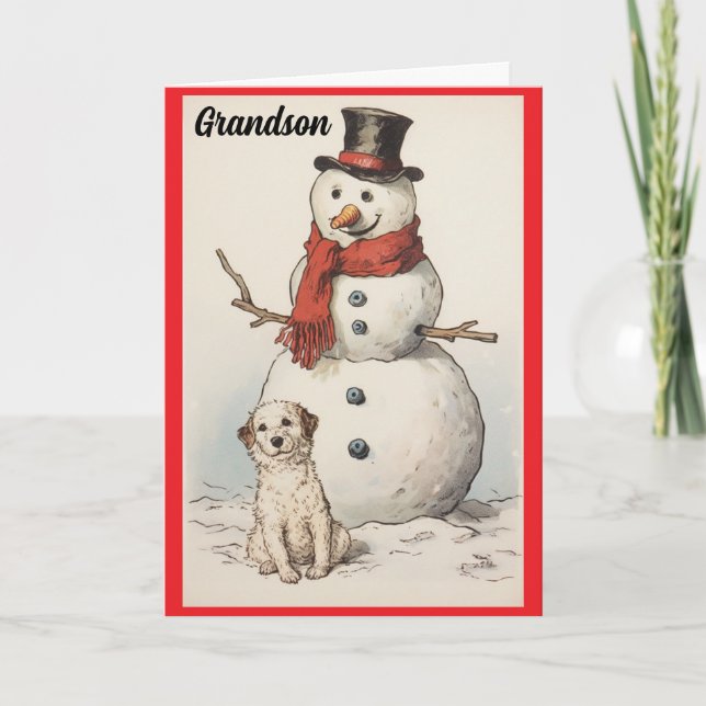 Tarjeta De Vacaciones Para Nietos Y Perros (Anverso)