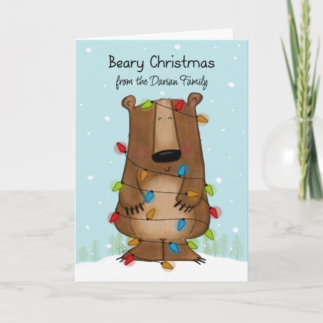 Tarjeta de vacaciones para oso de beary Navidades  (Anverso)