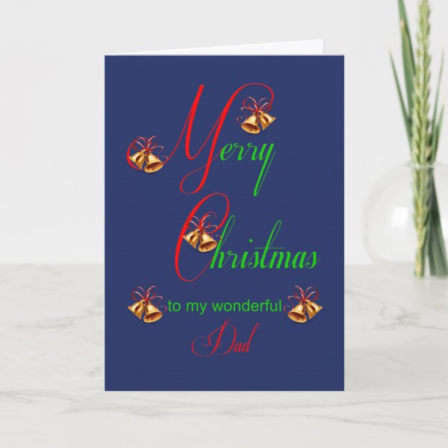 Tarjeta de vacaciones para papá Navidad Bells (Anverso)