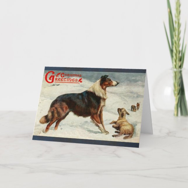 Tarjeta de vacaciones para perros y navidades de o (Anverso)