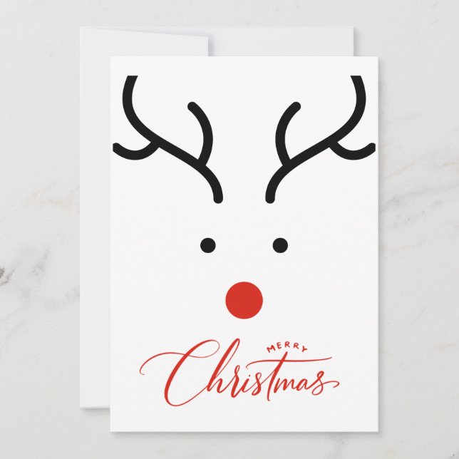 Tarjeta de vacaciones para renos de Navidades dibu (Anverso)