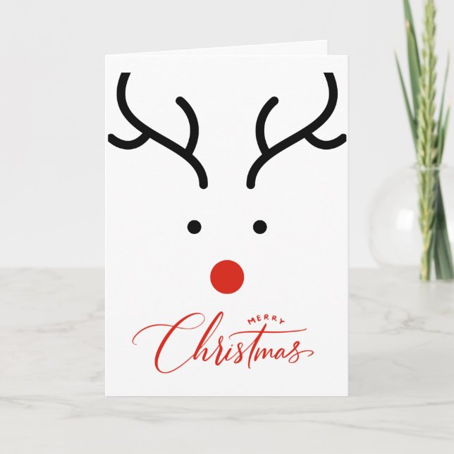 Tarjeta de vacaciones para renos de Navidades dibu (Anverso)